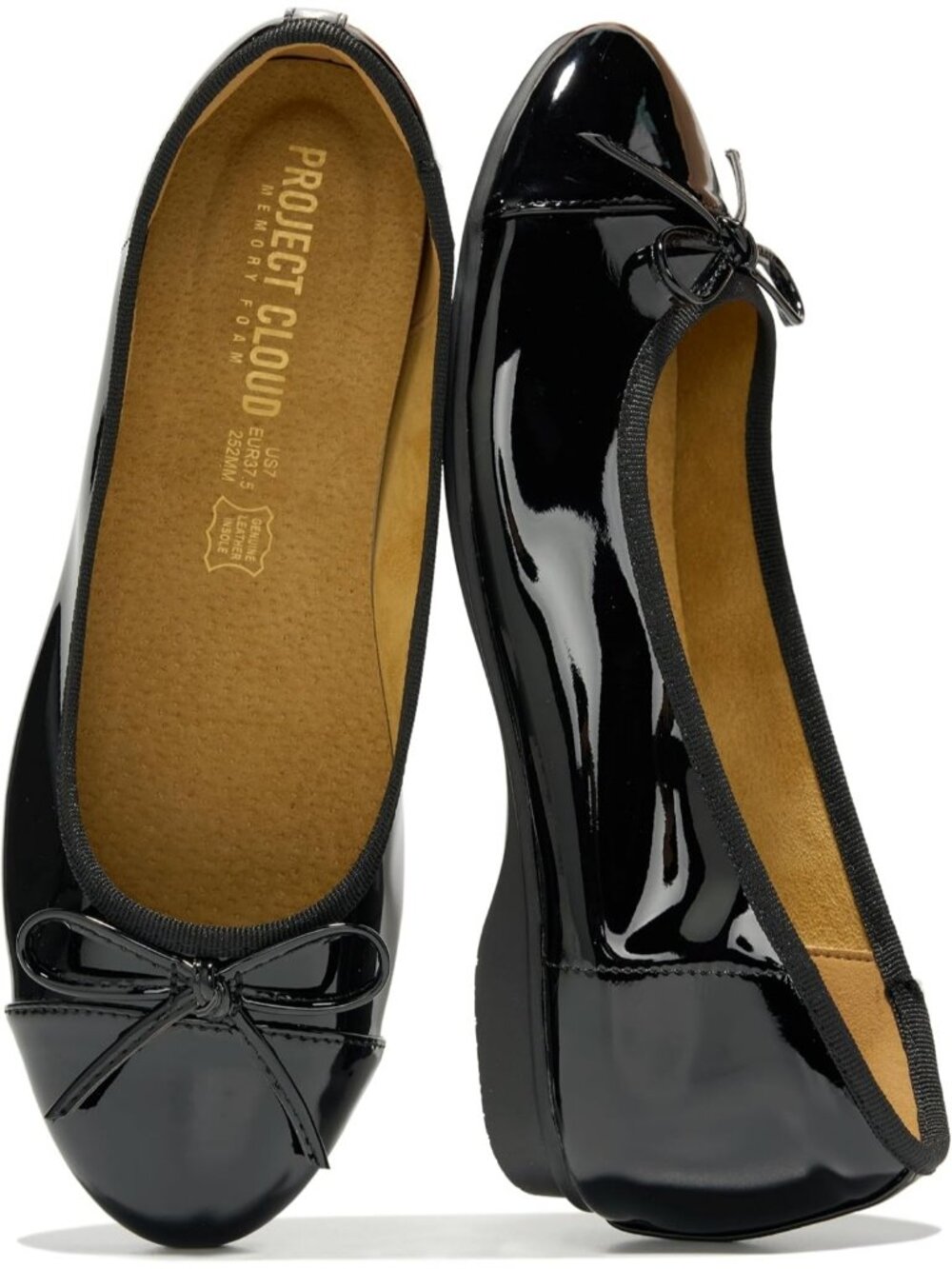 Women's Black Patent Genuine Insole Ballet Lightweight Mary Jane Flat Shoes